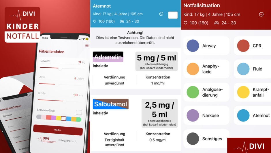 Neue DIVI-Kindernotfall-App unterstützt bei Medikamentendosierung im Kindernotfall